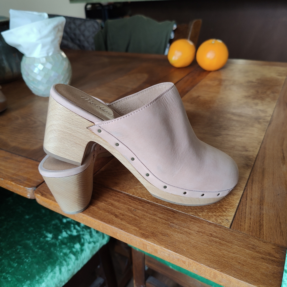 Madewell Blush Leather Mules